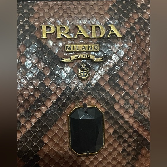 PRADA Pitone Python Snake Jeweled Shoulder Bag - Picture 13 of 13